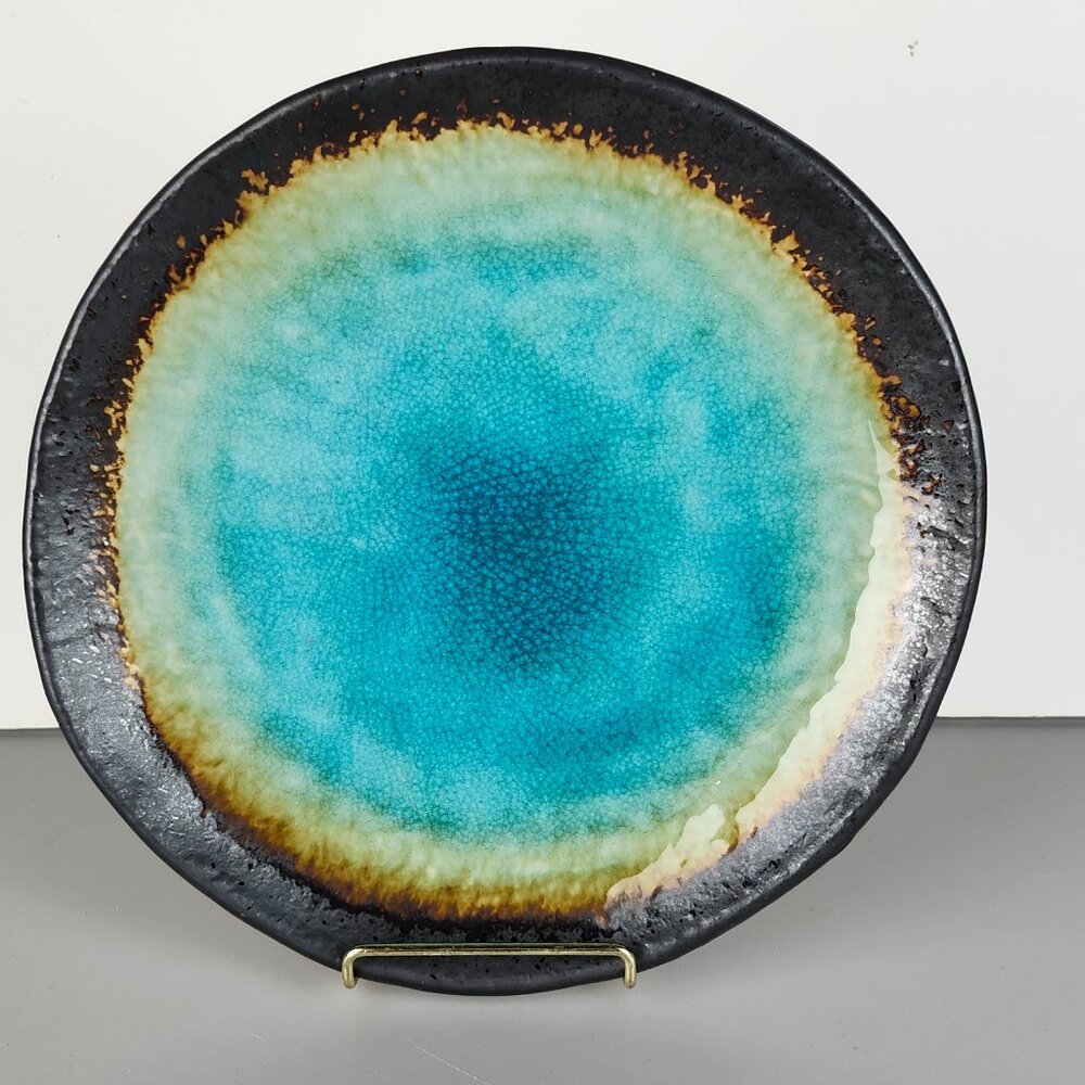 Round Crackle Glaze Japanese Dinner / Serving Plate